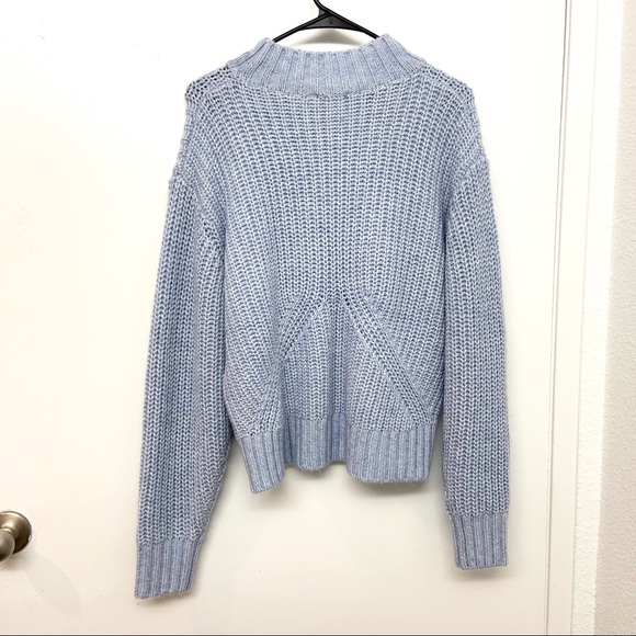 NWT Splendid Blue Mock Neck Dolman Sweater Large - Picture 2 of 8